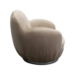 KARE Design Fauteuil Pivotant Nube Velours Gris ^ Fauteuil
