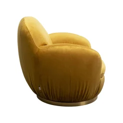 KARE Design Fauteuil Pivotant Nube Velours Jaune ^ Fauteuil