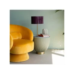 KARE Design Fauteuil Pivotant Orion Velours Jaune ^ Fauteuil