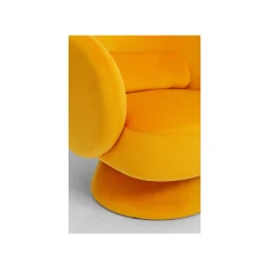 KARE Design Fauteuil Pivotant Orion Velours Jaune ^ Fauteuil