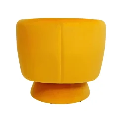 KARE Design Fauteuil Pivotant Orion Velours Jaune ^ Fauteuil