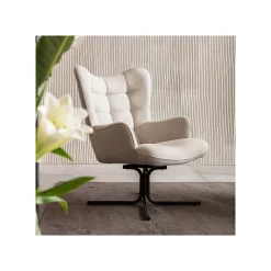 KARE Design Fauteuil Pivotant Oscar Crème ^ Fauteuil|Chaise De Bureau