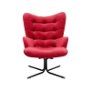 KARE Design Fauteuil Pivotant Oscar Velours Rouge ^ Fauteuil|Chaise De Bureau