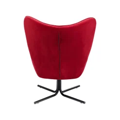 KARE Design Fauteuil Pivotant Oscar Velours Rouge ^ Fauteuil|Chaise De Bureau