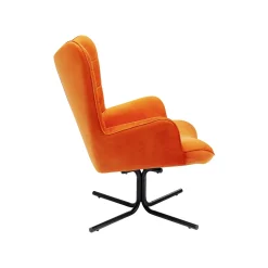 KARE Design Fauteuil Pivotant Oscar Velours Orange ^ Fauteuil|Chaise De Bureau