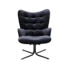 KARE Design Fauteuil Pivotant Oscar Velours Noir ^ Fauteuil|Chaise De Bureau