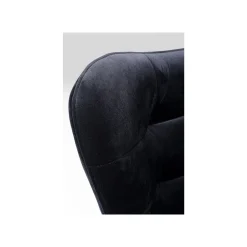 KARE Design Fauteuil Pivotant Oscar Velours Noir ^ Fauteuil|Chaise De Bureau