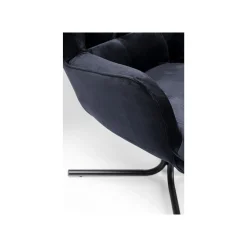 KARE Design Fauteuil Pivotant Oscar Velours Noir ^ Fauteuil|Chaise De Bureau