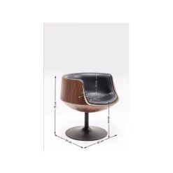 KARE Design Fauteuil Pivotant Soft Noyer ^ Fauteuil|Chaise De Bureau