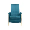 KARE Design Fauteuil Relax Lazy Velours Bleu Pétrole ^ Fauteuil