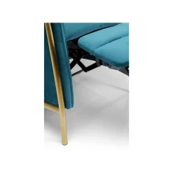 KARE Design Fauteuil Relax Lazy Velours Bleu Pétrole ^ Fauteuil