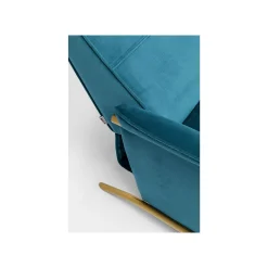 KARE Design Fauteuil Relax Lazy Velours Bleu Pétrole ^ Fauteuil