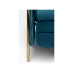 KARE Design Fauteuil Relax Lazy Velours Bleu Pétrole ^ Fauteuil