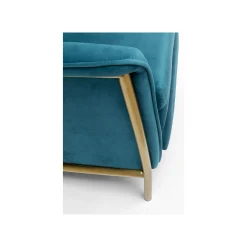 KARE Design Fauteuil Relax Lazy Velours Bleu Pétrole ^ Fauteuil