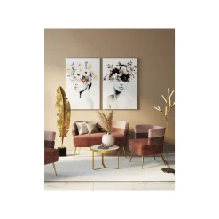 KARE Design Fauteuil Sandwich Velours Rose ^ Fauteuil