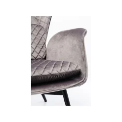 KARE Design Fauteuil Tudor Velours Gris ^ Fauteuil