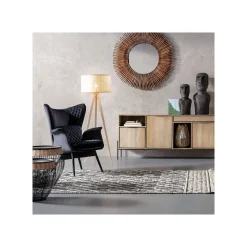KARE Design Fauteuil Tudor Velours Noir ^ Fauteuil