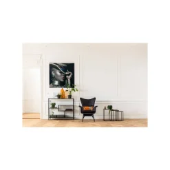 KARE Design Fauteuil Tudor Velours Noir ^ Fauteuil