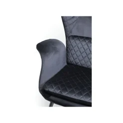 KARE Design Fauteuil Tudor Velours Noir ^ Fauteuil