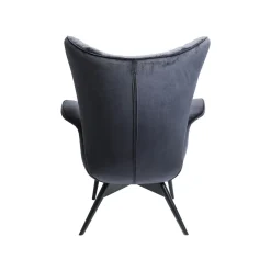KARE Design Fauteuil Tudor Velours Noir ^ Fauteuil