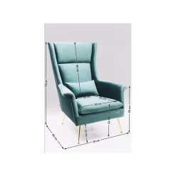 KARE Design Fauteuil Vegas Forever Bleu-vert ^ Fauteuil
