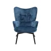 KARE Design Fauteuil Vicky Velours Bleu Pétrole ^ Fauteuil