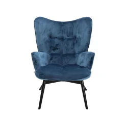 KARE Design Fauteuil Vicky Velours Bleu Pétrole ^ Fauteuil