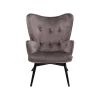 KARE Design Fauteuil Vicky Velours Gris ^ Fauteuil