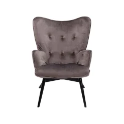 KARE Design Fauteuil Vicky Velours Gris ^ Fauteuil