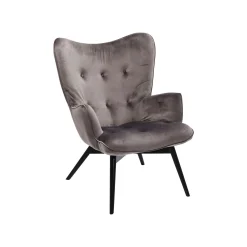 KARE Design Fauteuil Vicky Velours Gris ^ Fauteuil