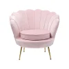 KARE Design Fauteuil Water Lily Velours Rose Et Acier Doré ^ Fauteuil