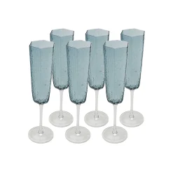 KARE Design Flûtes à Champagne Cascata Bleues Set De 6 ^ Vaisselle