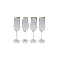 KARE Design Flûtes à Champagne Diamond Doré Set De 4 ^ Vaisselle