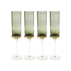 KARE Design Flûtes à Champagne Innocent Fumé Set De 4 ^ Vaisselle
