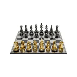 KARE Design Jeu D'échecs Noir Vs Doré 60x60cm ^ Jeu