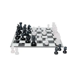 KARE Design Jeu D'échecs Transparent 60x60cm ^ Jeu