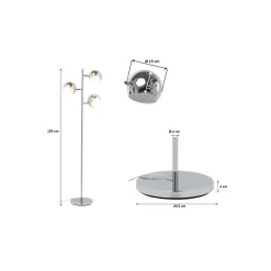 KARE Design Lampadaire Calotta 151cm Chromé ^ Lampadaire