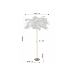 KARE Design Lampadaire Plumes 165cm Blanc ^ Lampadaire