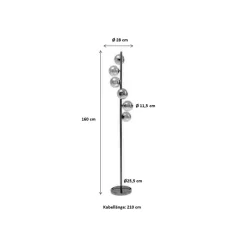 KARE Design Lampadaire Scala Balls 160cm Noir ^ Lampadaire