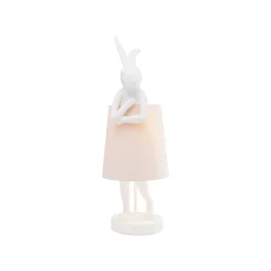 KARE Design Lampe Animal Lapin Blanche Et Rose 68cm ^ Lampe De Table