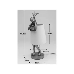 KARE Design Lampe Animal Lapin Dorée Et Noire 68cm ^ Lampe De Table