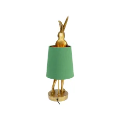 KARE Design Lampe Animal Lapin Dorée Et Verte 68cm ^ Lampe De Table