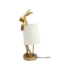 KARE Design Lampe Animal Lapin Dorée Et Beige 50cm ^ Lampe De Table