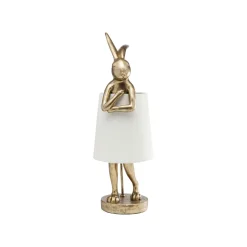 KARE Design Lampe Animal Lapin Dorée Et Beige 68cm ^ Lampe De Table