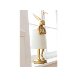 KARE Design Lampe Animal Lapin Dorée Et Beige 68cm ^ Lampe De Table