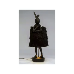 KARE Design Lampe Animal Lapin Fluff Noir 68cm ^ Lampe De Table