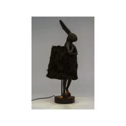 KARE Design Lampe Animal Lapin Fluff Noir 68cm ^ Lampe De Table