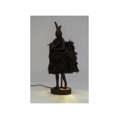 KARE Design Lampe Animal Lapin Fluff Noir 50cm ^ Lampe De Table