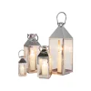 KARE Design Lanternes Giardino Set De 4 Argentées ^ Bougeoir & Lanterne