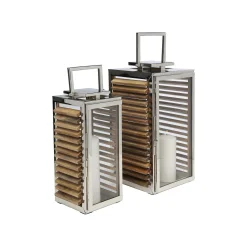 KARE Design Lanternes Lamella Set De 2 ^ Bougeoir & Lanterne